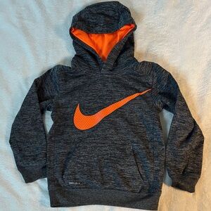 Nike Kids Charcoal and Orange Hoodie